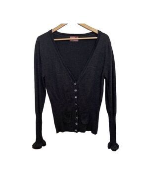 APRIL Cornell cardigan charcoal grey tulip long sleeve button up down shirt